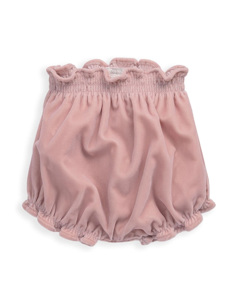 Mamas & Papas Pink Smock Velvet Dress & Bloomers - Image 8 of 8 Mamas & Papas Pink Smock Velvet Dress & Bloomers - Image 8 of 8