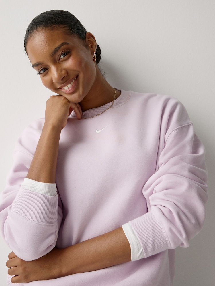 Lila blanqueada - Sudadera Nike Studio Fleece de cuello redondo extragrande - Imagen 4 de 4 Lila blanqueada - Sudadera Nike Studio Fleece de cuello redondo extragrande - Imagen 4 de 4