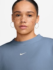 Nike Work Blue Studio Fleece Oversized Crew Neck Sweat Top - Image 3 of 3