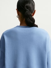 Nike Work Blue Studio Fleece Oversized Crew Neck Sweat Top - Image 5 of 5