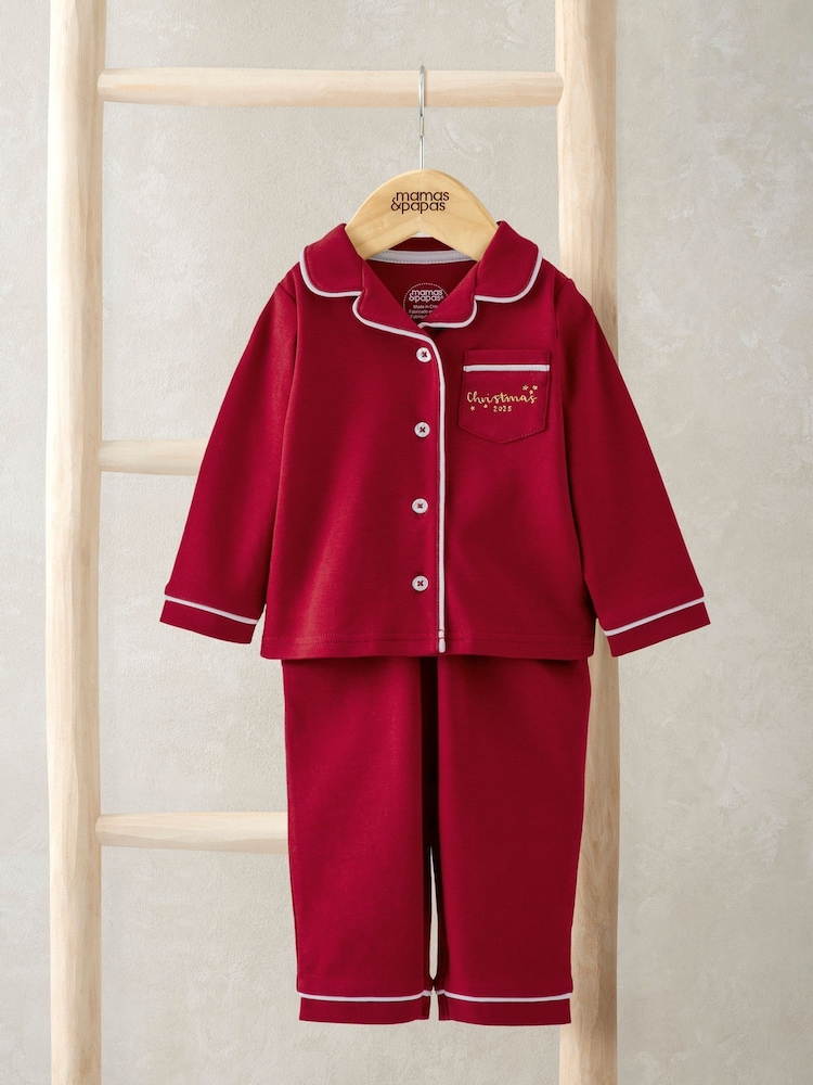 Mamas & Papas Classic Red Christmas Pyjamas - Image 1 of 4