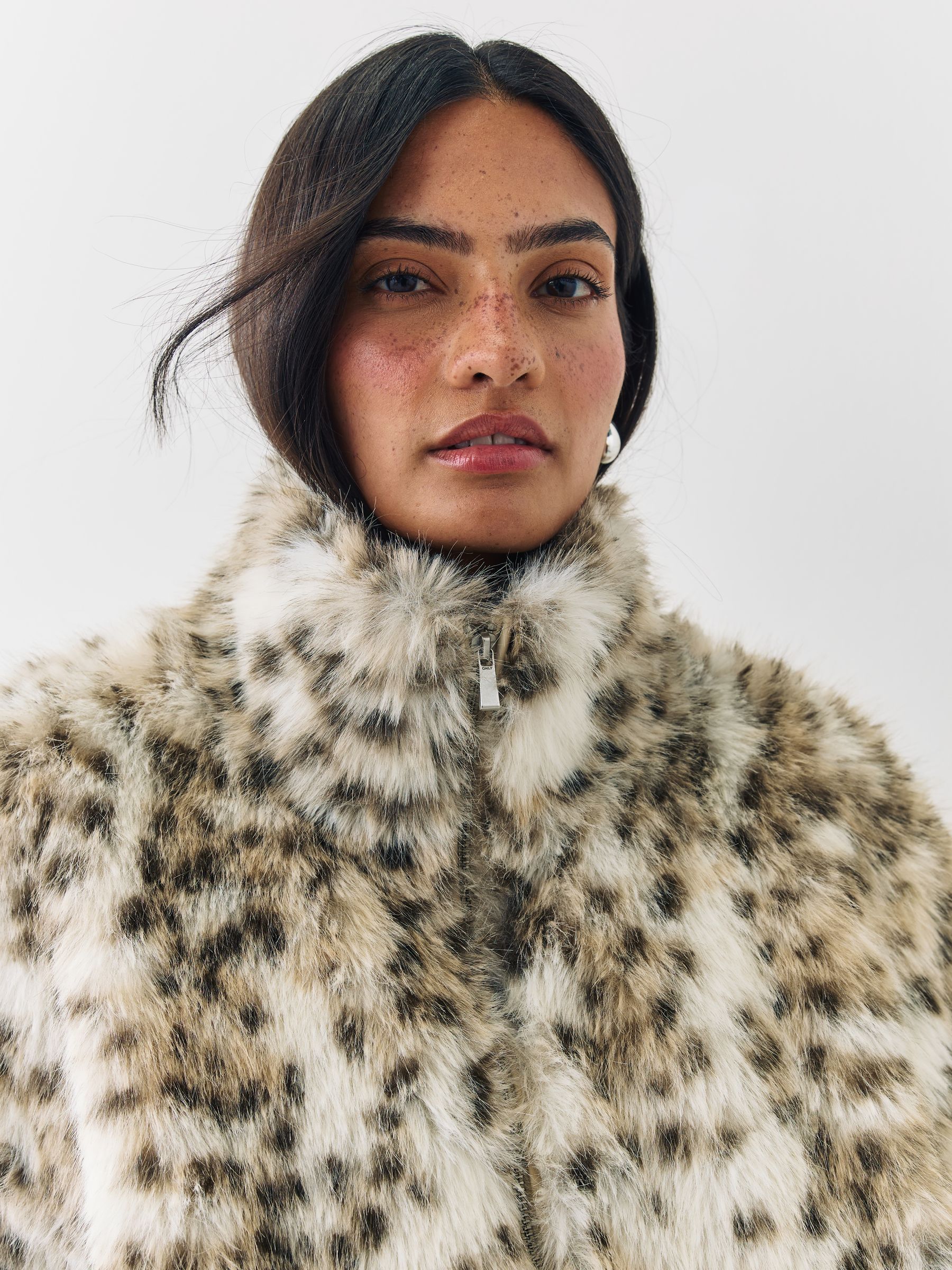 Buy ONLY Animal Leopard Faux Fur Zip Up Coat from Next Canada