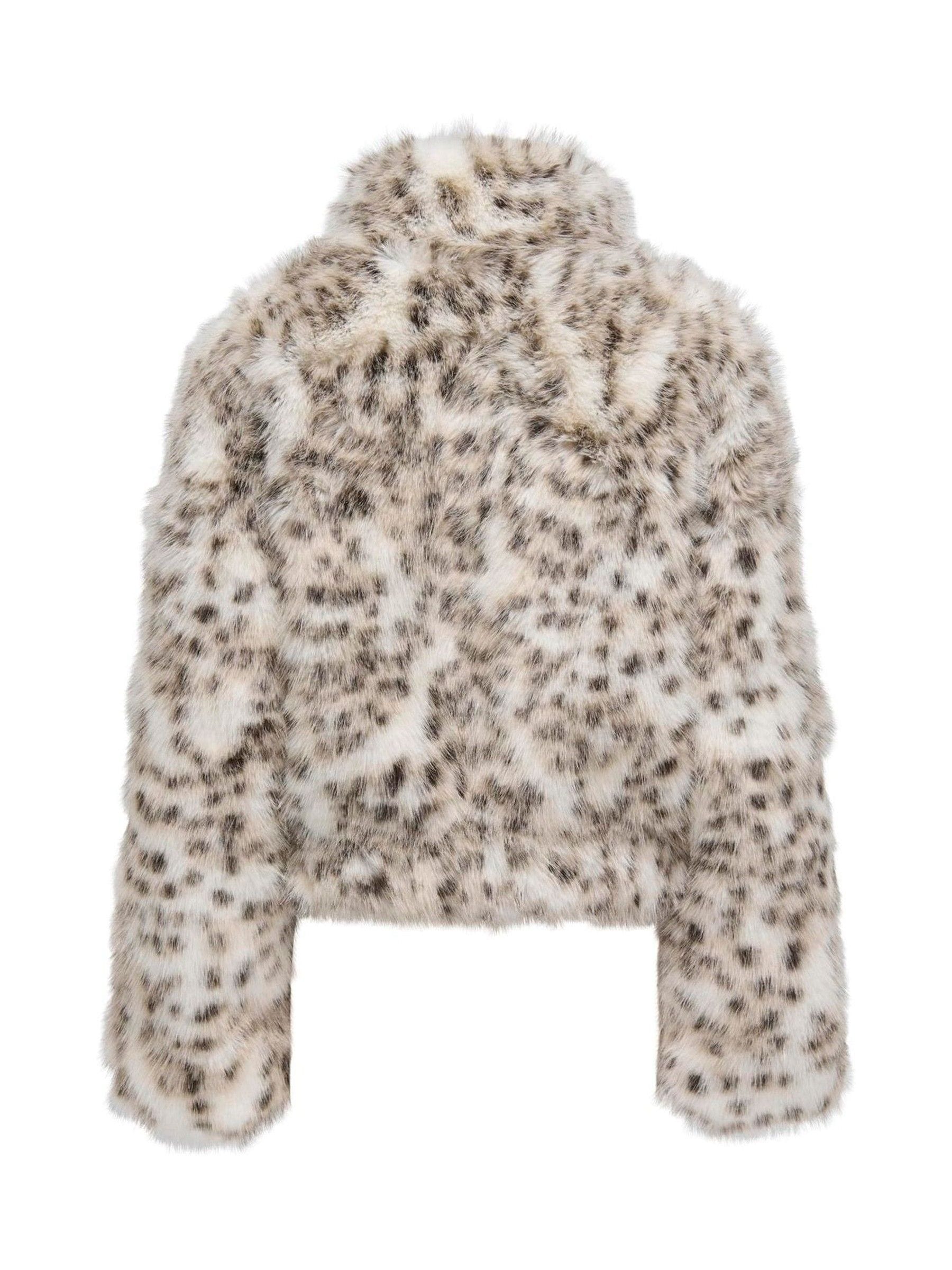 Buy ONLY Animal Leopard Faux Fur Zip Up Coat from Next USA