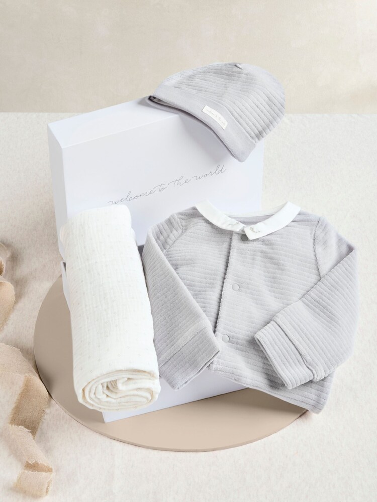 Mamas & Papas Blue Baby Welcome to the World Boys Gift Set 3 Piece - Image 2 of 6