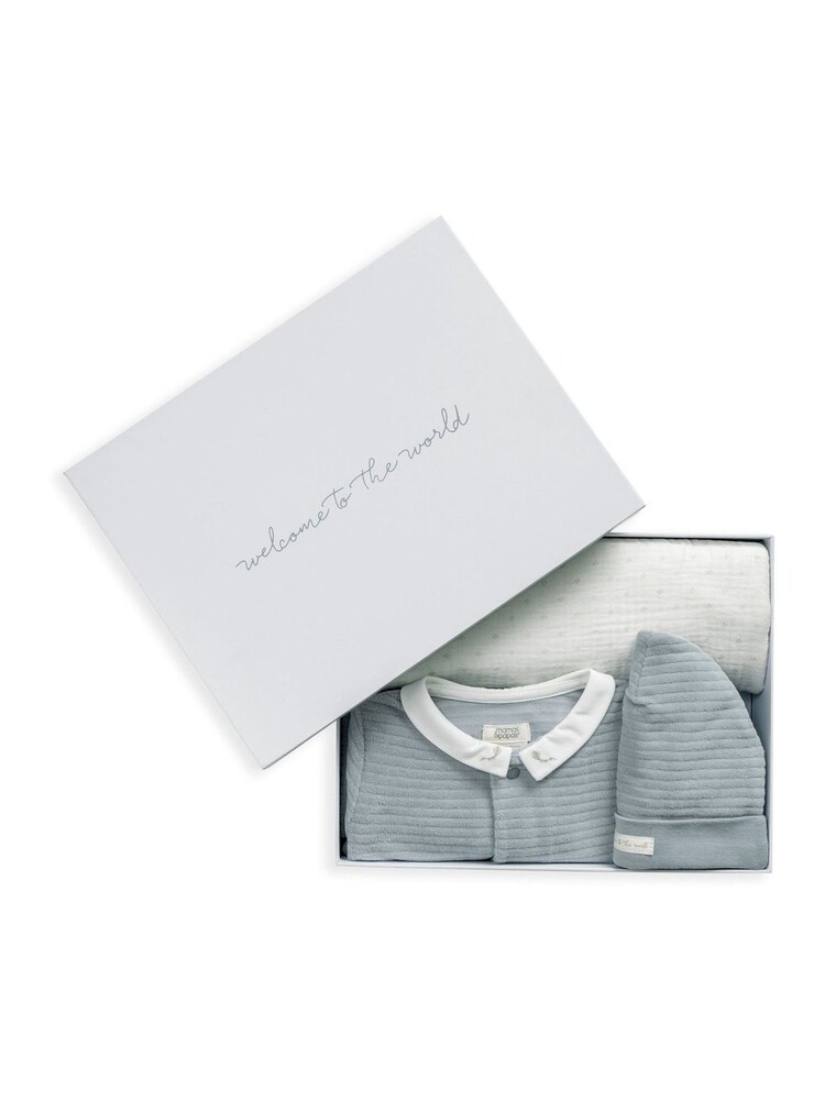 Mamas & Papas Blue Baby Welcome to the World Boys Gift Set 3 Piece - Image 6 of 6