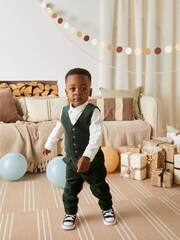 Mamas & Papas Green Velvet Suit 3 Piece - Image 7 of 8
