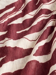 Brown/Ecru Zebra Print Tie Front Short Sleeve V-Neck Top - Image 9 of 9