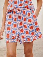 Imprimé poisson rouge/bleu - Short à nouer à la taille - Image 5 de 8