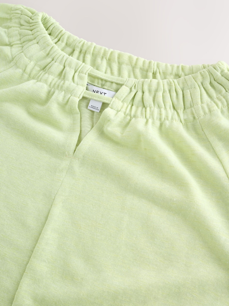 Sage Green Long Sleeve Notch Neck Top - Image 2 of 4