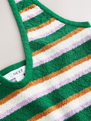 Green Stripe Knitlook Sleeveless Halter Neck Top - Image 3 of 3