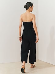 Black Sleeveless Bandeau Jumpsuit - Image 4 of 7