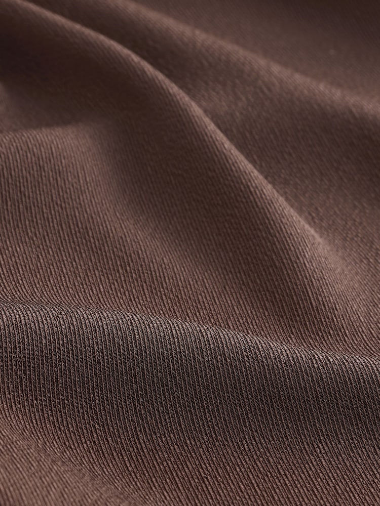 Chocolate Brown Short Sleeve Overhead V-Neck Blouse - Image 3 of 3