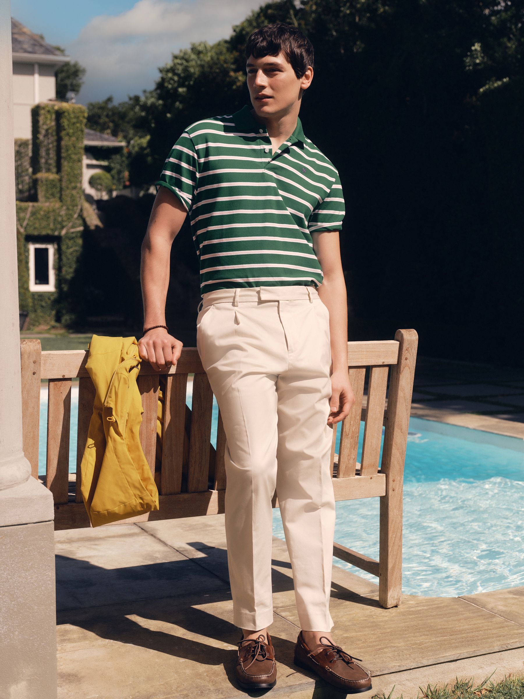 Buy Green Horizontal Striped Polo Shirt from Next USA