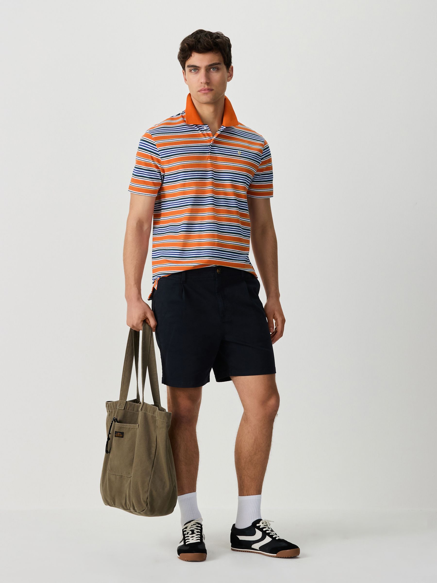 Buy Orange Horizontal Striped Polo Shirt from Next USA