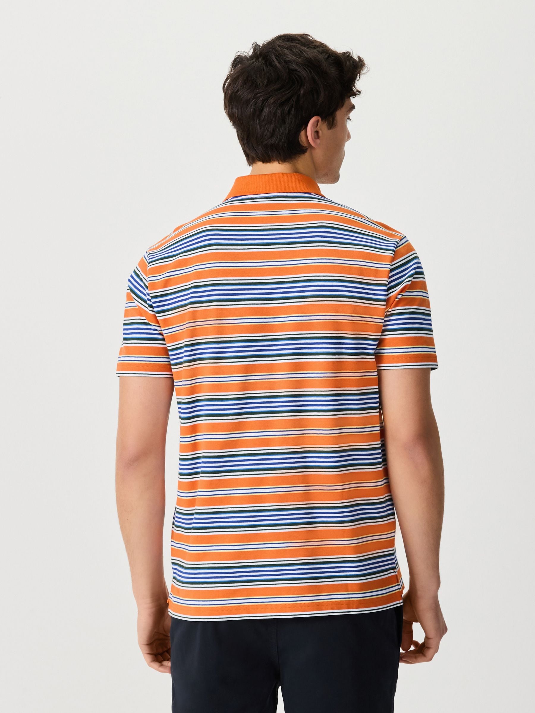 Buy Orange Horizontal Striped Polo Shirt from Next USA