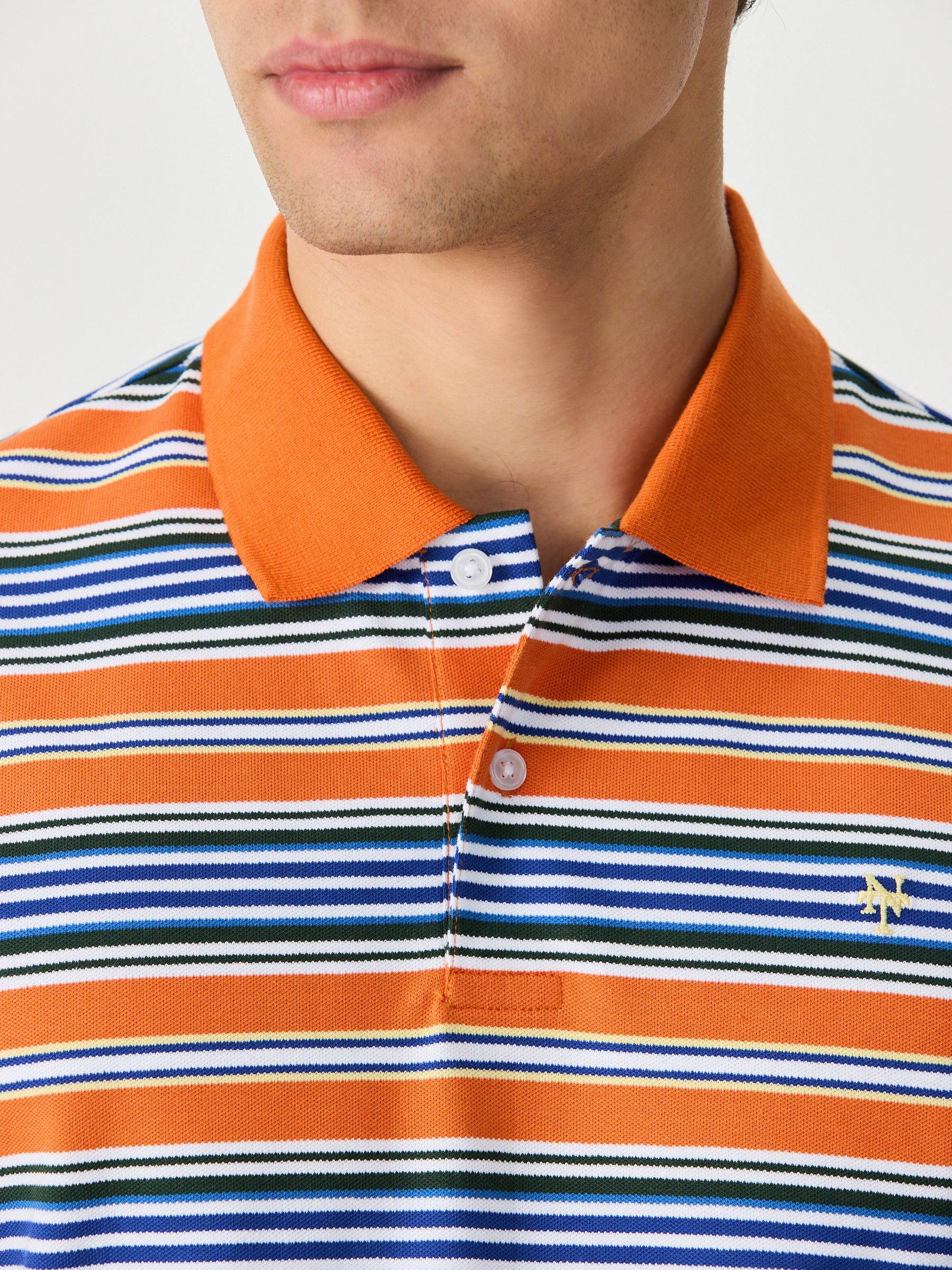 Buy Orange Horizontal Striped Polo Shirt from Next USA