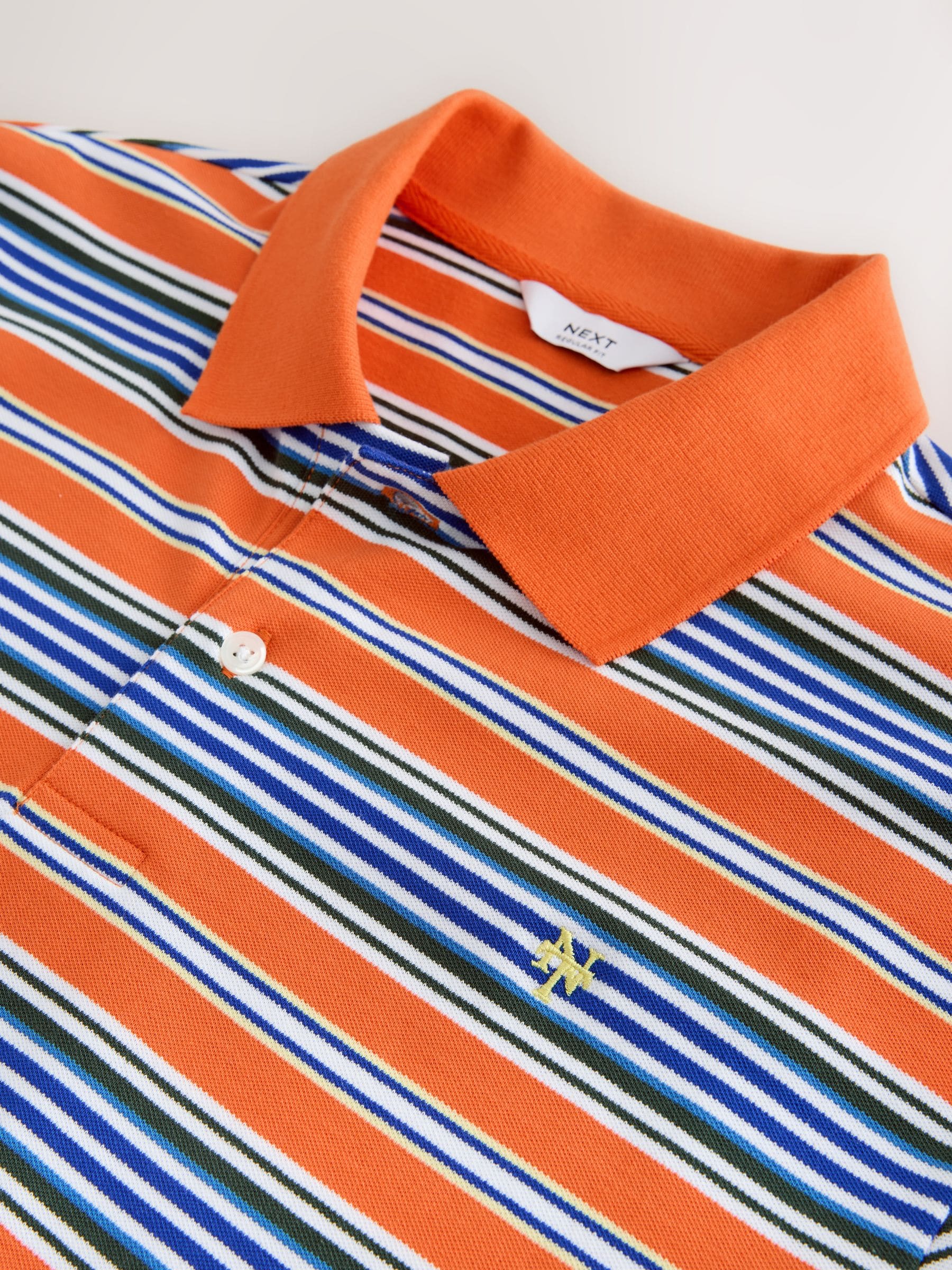 Buy Orange Horizontal Striped Polo Shirt from Next USA