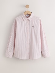 粉色/白色條紋 - 超大號男友襯衫 - 圖片 5，共 7