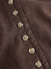 Schokoladenbraun - Neckholder-Weste aus Leinen - Bild 8 von 8