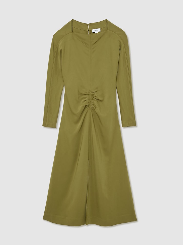 Reiss Chartreuse Green Adriana Dress - Image 2 of 9