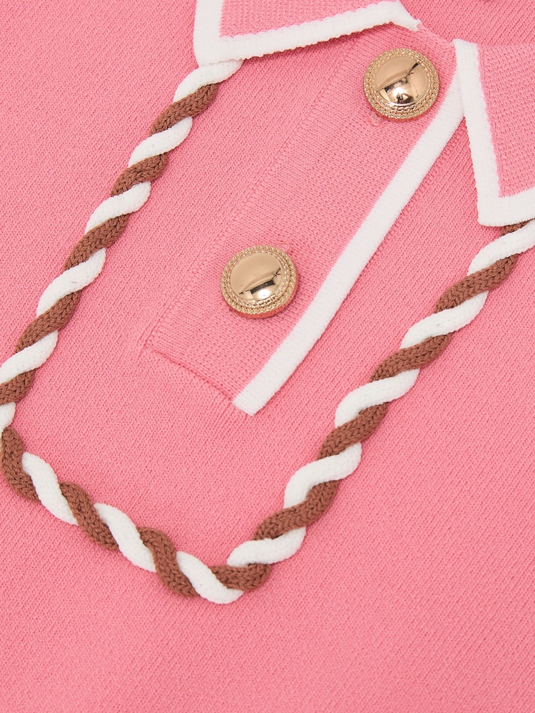 Reiss Coral Niamh Piped Sleeveless Knitted Dress - Image 3 of 3