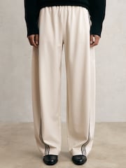 Reiss Cream Elle Barrel-Leg Side-Stripe Trousers - Image 3 of 6