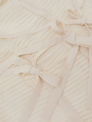 Reiss Ivory Josephine Tie-Detail Shadow-Stripe Blouse - Image 7 of 7