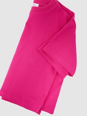 Reiss Pink Bonnie Cotton Ribbed-Neck Oversized T-Shirt - Image 3 of 4