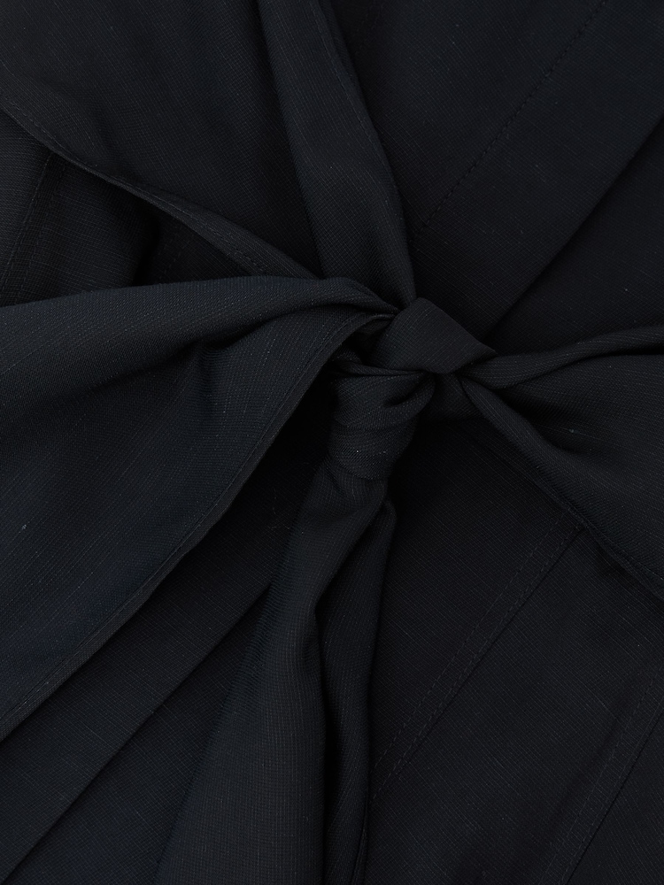 Reiss Tessera Short-Sleeve Belted Midi Dress with Linen - صورة 6 من 6