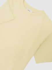 Reiss Yellow Bonnie Cotton Ribbed-Neck Oversized T-Shirt - Image 3 of 3