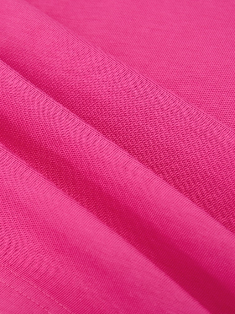 Reiss Pink Bonnie Cotton Ribbed-Neck Oversized T-Shirt - Image 4 of 4