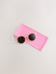 Nude Pink Round Sunglasses - Image 3 of 4