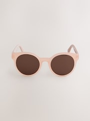 Nude Pink Round Sunglasses - Image 4 of 4