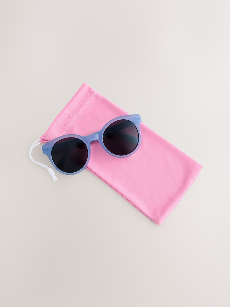 Blue Round Sunglasses - Image 1 of 4 Blue Round Sunglasses - Image 1 of 4