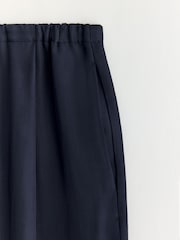 BHOEM Navy Blue Elasticated Waist Fluid Trousers - Image 6 of 7