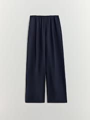 BHOEM Navy Blue Elasticated Waist Fluid Trousers - Image 7 of 7