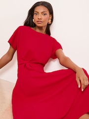 Lipsy Red Knot Side Midi Dress - Image 3 of 4