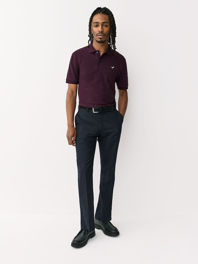 burgundy polo dress shirt Ash & Erie Burgundy Pique Polo Shirt for Short Men Burgundy / S