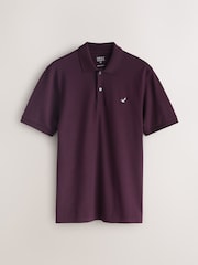 Burgundy Red Duck Regular Fit Short Sleeve Pique Polo Shirt - Image 5 of 7