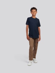U.S. Polo Assn Blue Smart Vertical Texture T-Shirt - Image 3 of 7