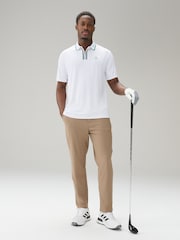 白色 - Active Tipped Golf Polo Shirt - 圖片 2/9