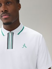 白色 - Active Tipped Golf Polo Shirt - 圖片 3/9