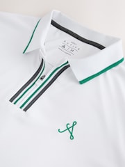 白色 - Active Tipped Golf Polo Shirt - 圖片 7/9
