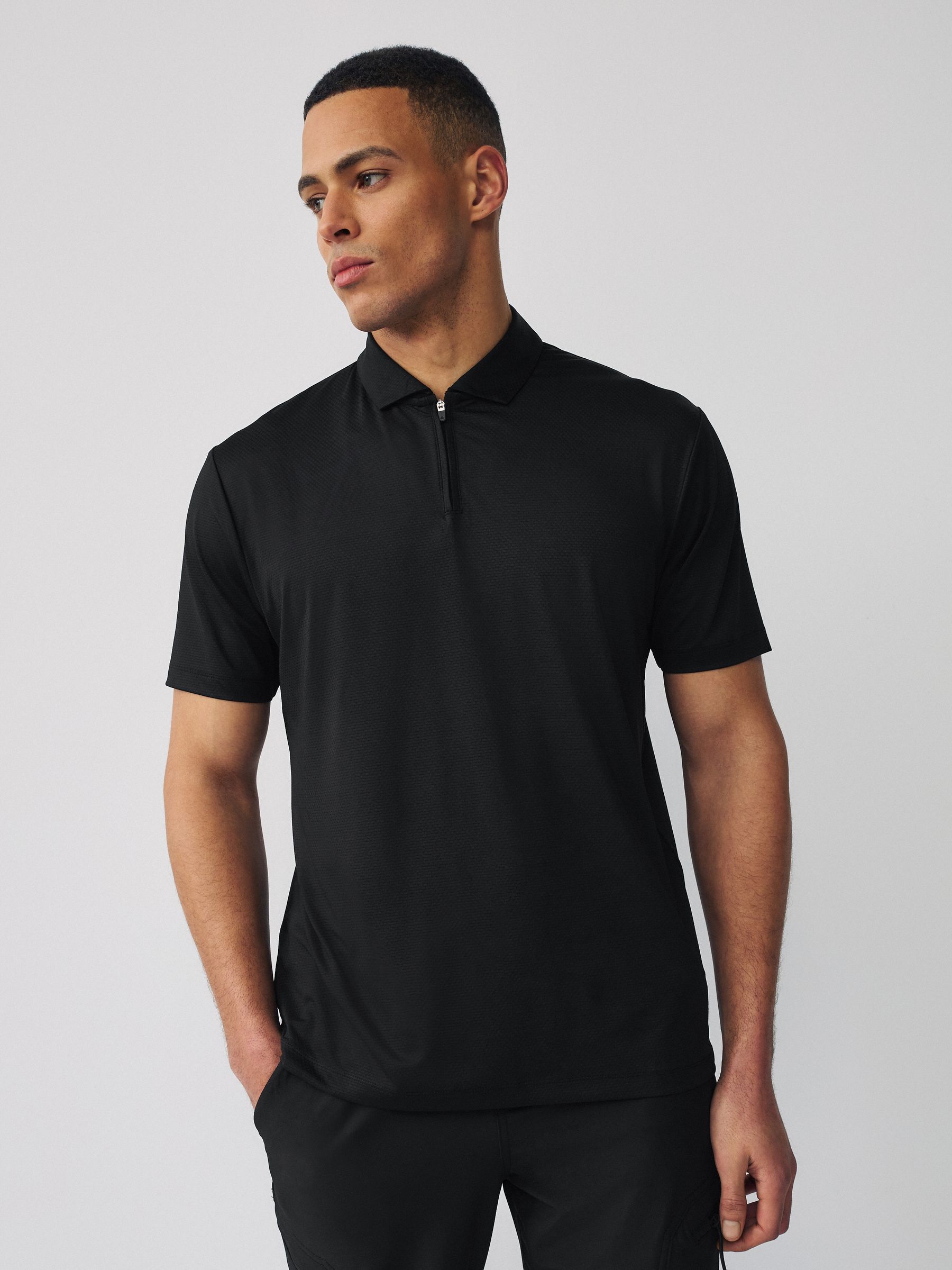 Buy Black Active Golf Textured Training Polo Shirt from Next USA