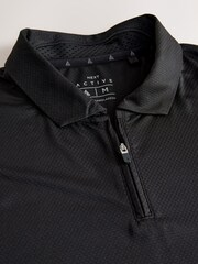 Black Active Golf Textured Training Polo Shirt - Image 3 of 3