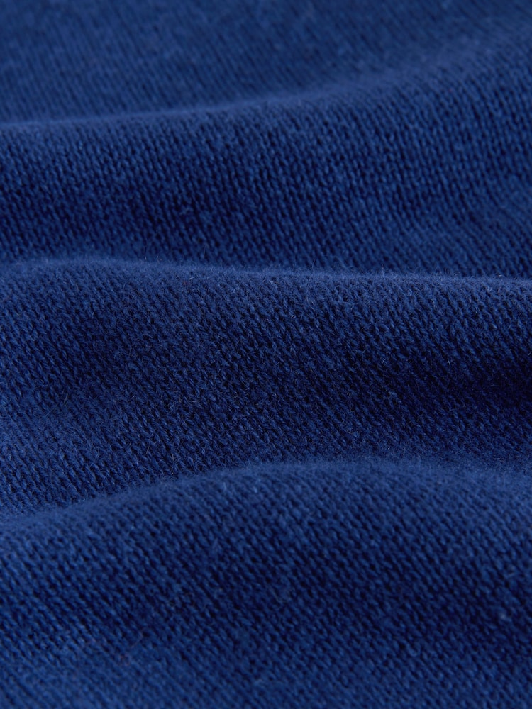 Navy Blue Relaxed Fit Linen Rich Cardigan - Image 8 of 8