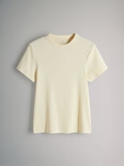 The Set 5 Pack Pastels Ribbed Crew T-Shirts Pink/Yellow/Green/White/Stripe - Image 4 of 6