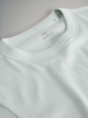 The Set 5 Pack Pastels Ribbed Crew T-Shirts Pink/Yellow/Green/White/Stripe - Image 6 of 6