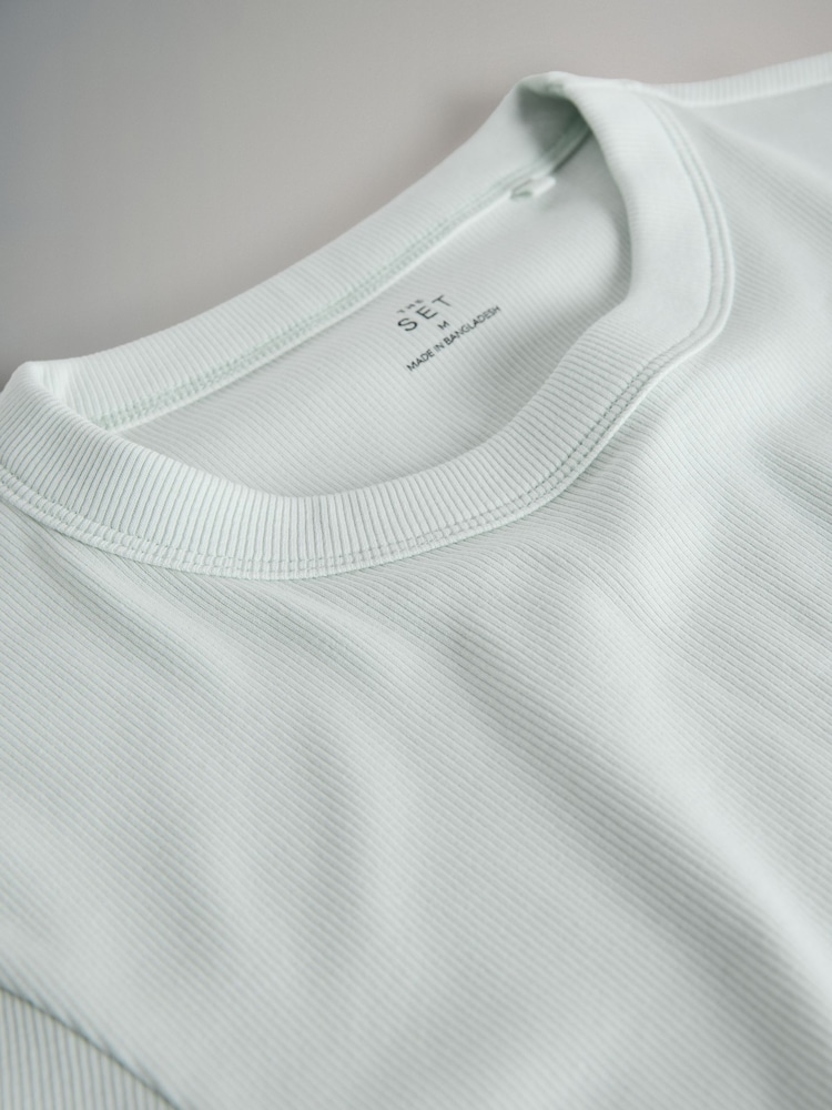 Pink/Gelb/Grün/Weiß/Streifen - The Set 5 -Pack Kurzarm-Ripp-T-Shirts - Bild 7 von 7