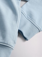 The Set 2 Pack Loopback Zip Up Hoodies Light Blue/Cream - Image 10 of 10